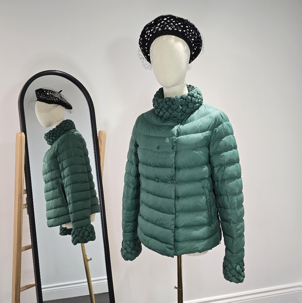 Armani Jeans Elegant Green Puffer Jacket Size 40 (S) Italy